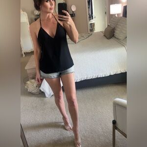 Black V-Neck express low cut Cami Top - Women